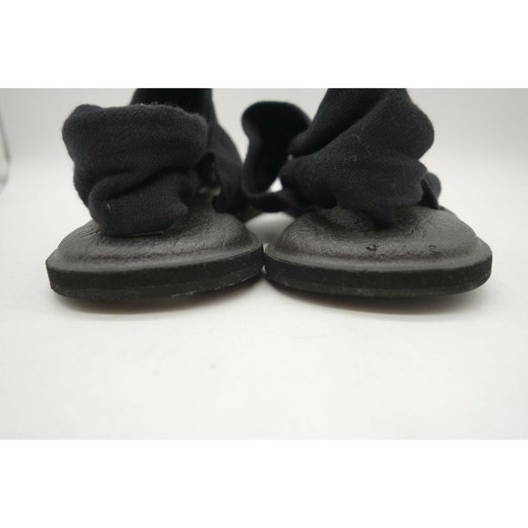 Sanuk Black Stretch Strap Casual Slingback Thong Sandals Shoes Women's 9 - Picture 8 of 10